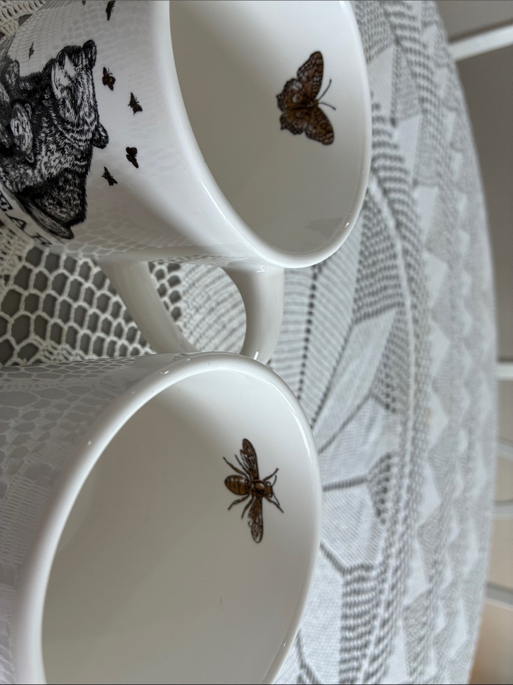 Mama Bear & Papa Bear Ceramic Mugs - White with Black Bear Art—williams sonoma - Picture 4 of 5